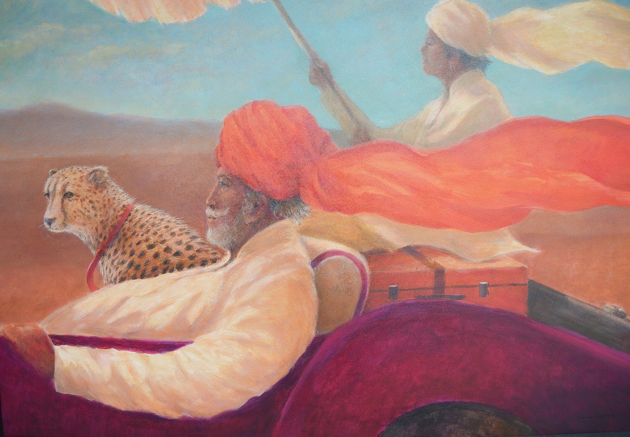 Maharaja, rapaz com guarda-chuva + chita de Lincoln Seligman