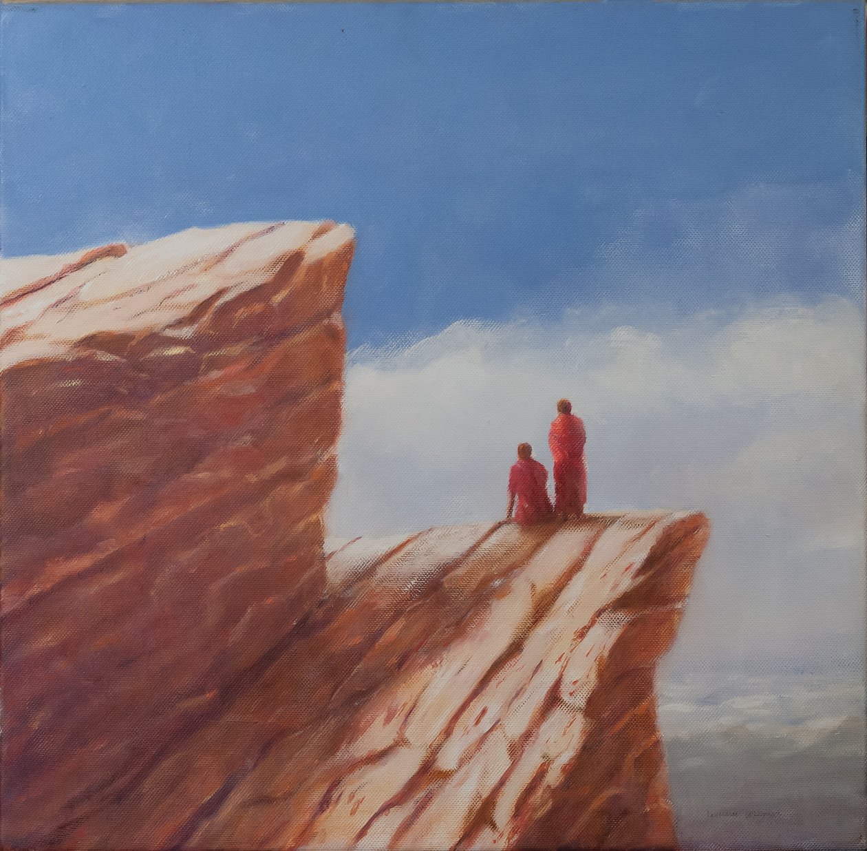 Caminhada na montanha, Butão, 2010 (guache sobre tela) de Lincoln Seligman