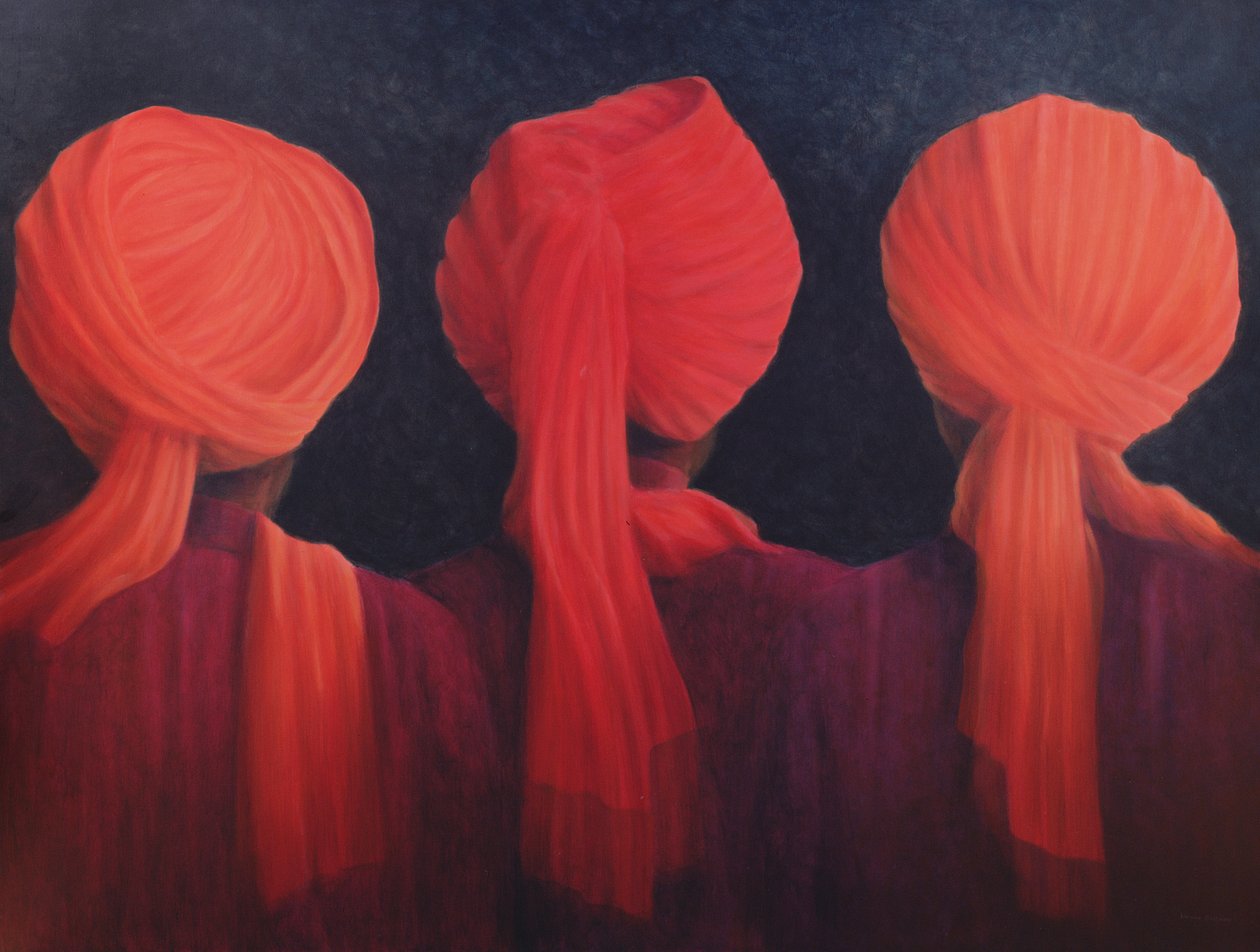 Tríptico de turbante, 2005 (acrílico) de Lincoln Seligman