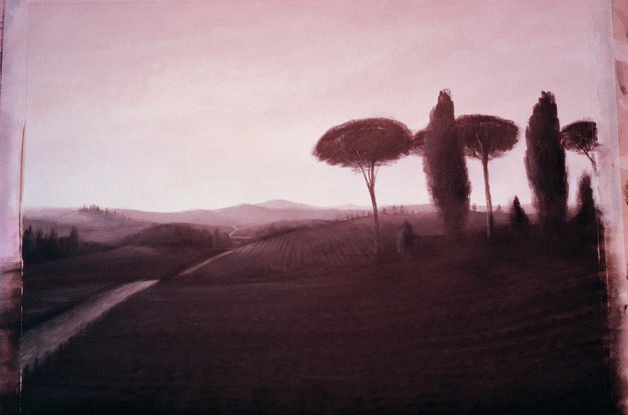 Paisagem da Toscana, 1992 (acrílico sobre papel) de Lincoln Seligman