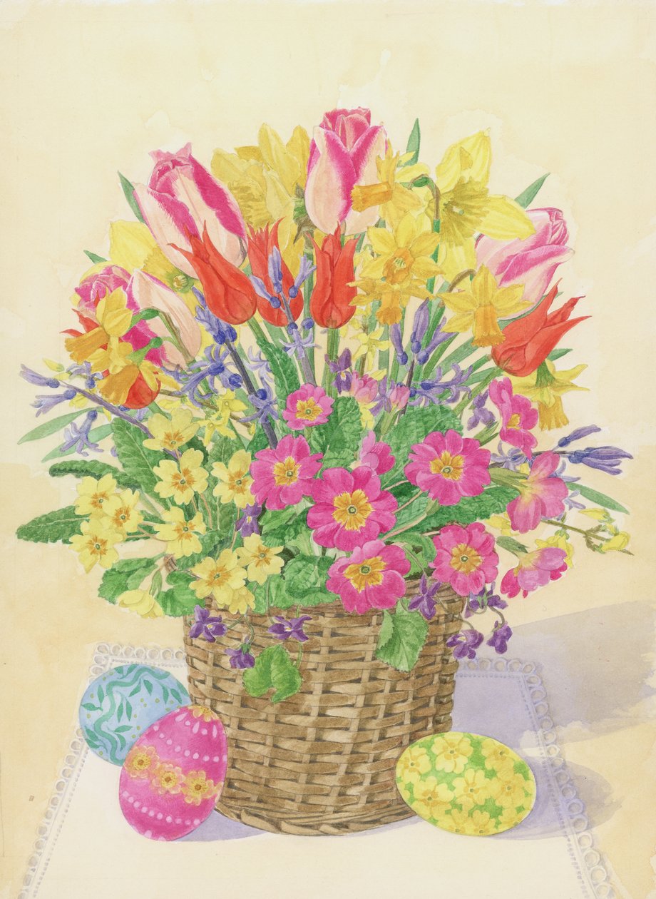 Cesta de Páscoa, 1996 (wc no papel) de Linda Benton