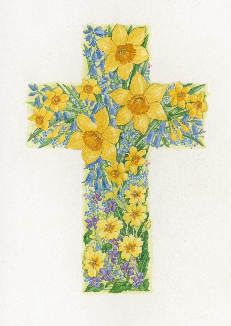 Floral Cross II, 2000 (wc no papel) de Linda Benton