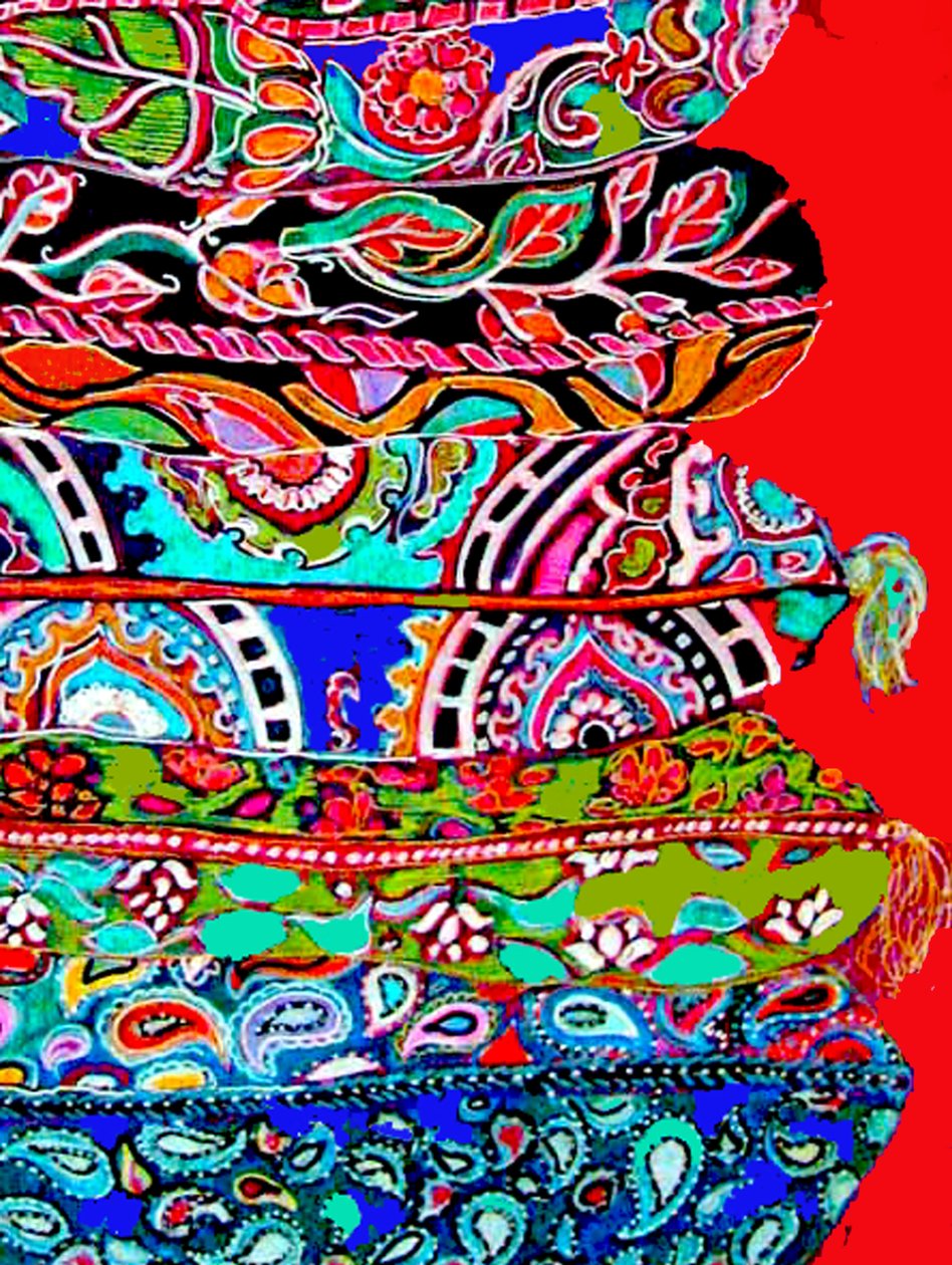 Pilha de almofadas dois, 2015 (técnica mista) de linda arthurs