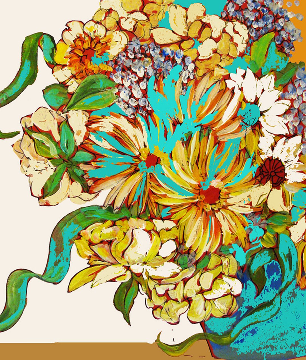 BOUQUET DE PRIMAVERA, 2016 (técnica mista) de linda arthurs