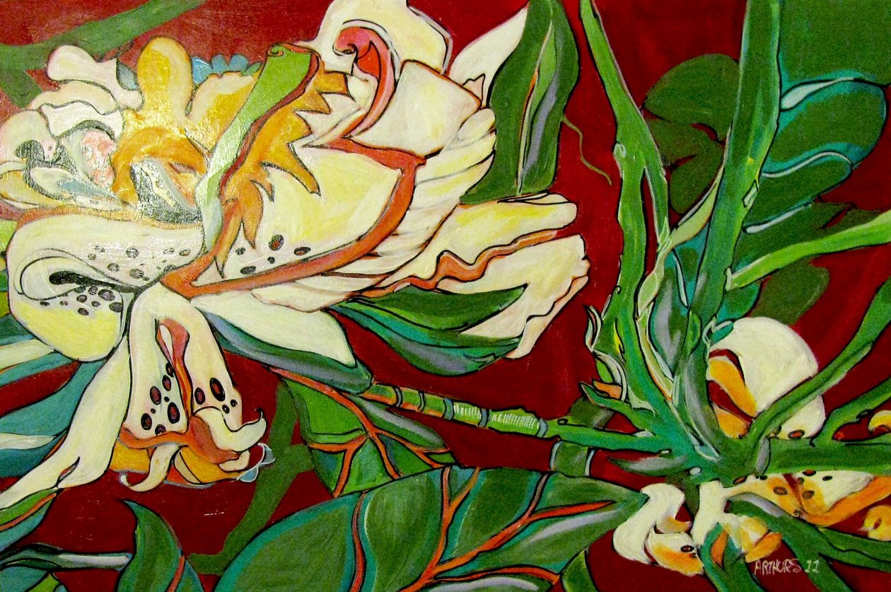 Flor branca, 2016 (técnica mista) de linda arthurs