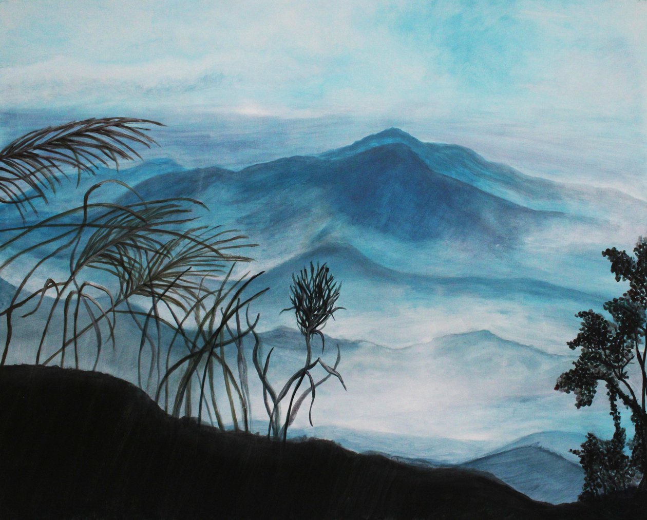 Panorama de montanha com atmosfera nocturna de Lindhaus