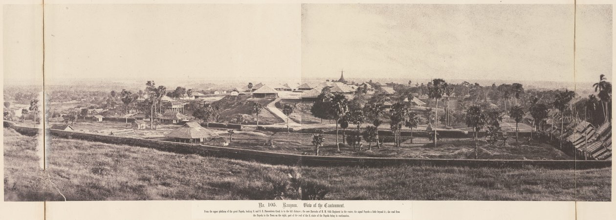 Rangoon: Vista do Acantonamento de Linnaeus Tripe