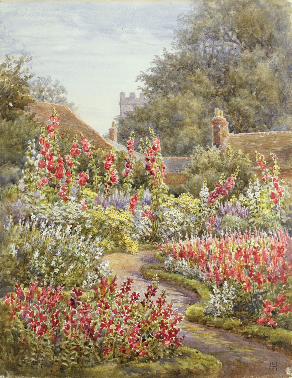 Hollyhocks de Lionel Charles Henley