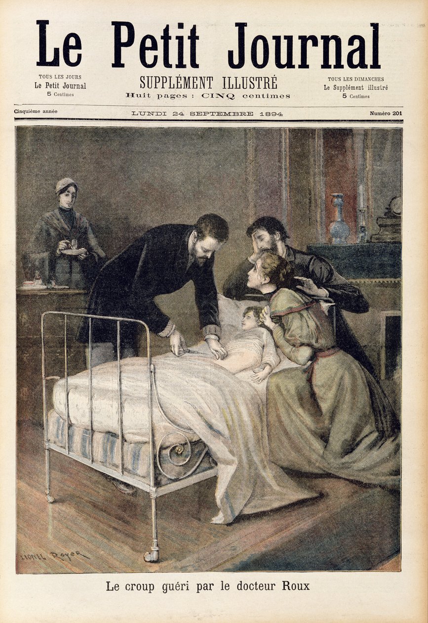 The Croup Cured by Doctor Roux, ilustração de &39;Le Petit Journal&39;, 24 de setembro de 1894 de Lionel Royer