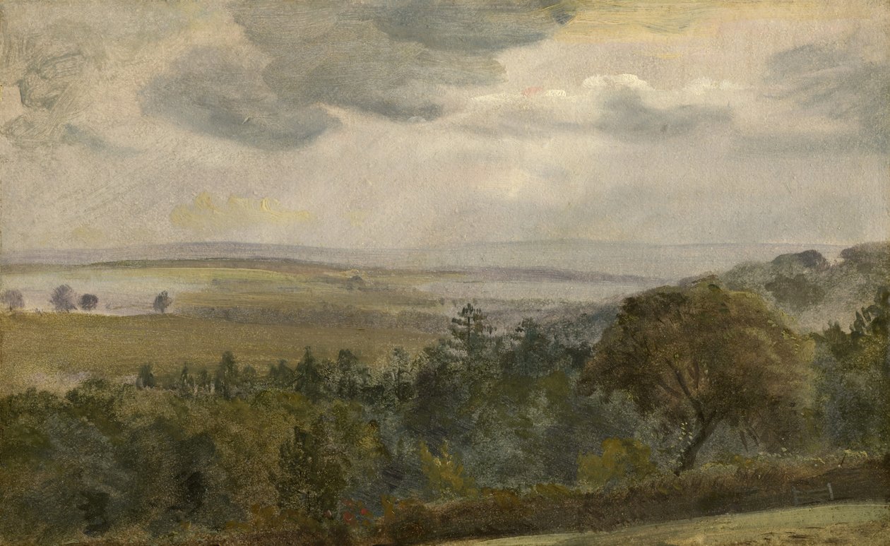 Paisagem extensa com nuvens, c.1850 de Lionel Constable