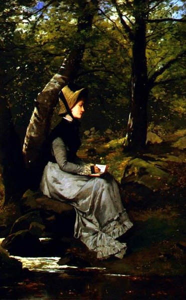 Tempo para reflectir (óleo sobre tela) de Lionel J. Cowen