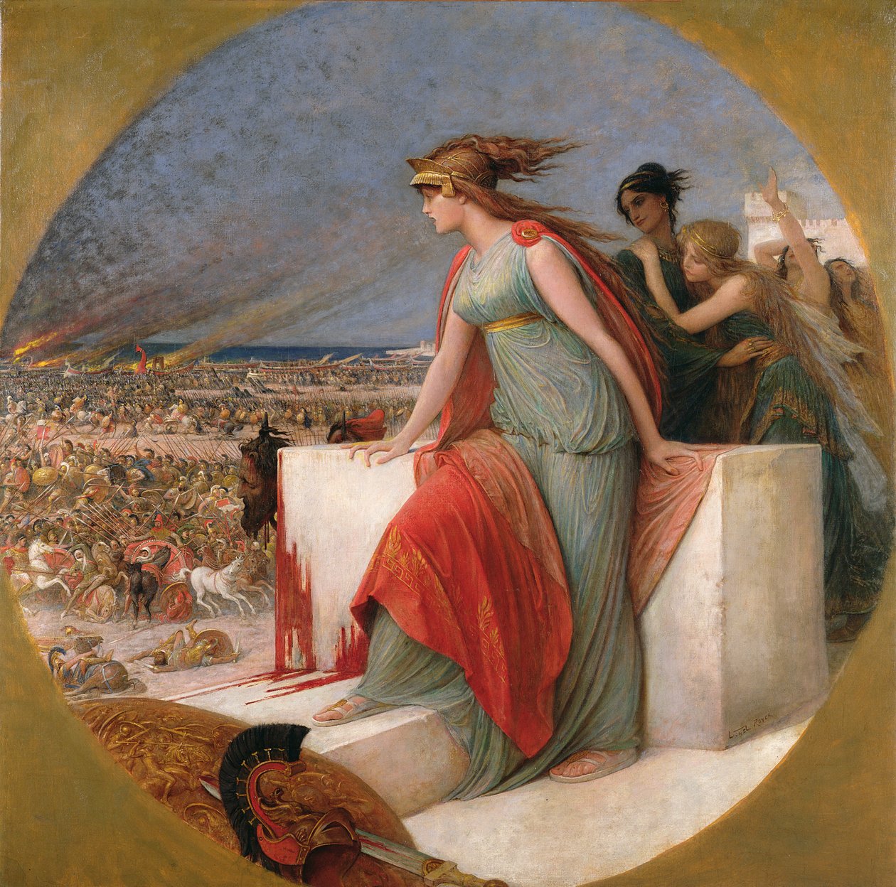 Battle Scene, c.1890 (óleo sobre tela) de Lionel Noel Royer