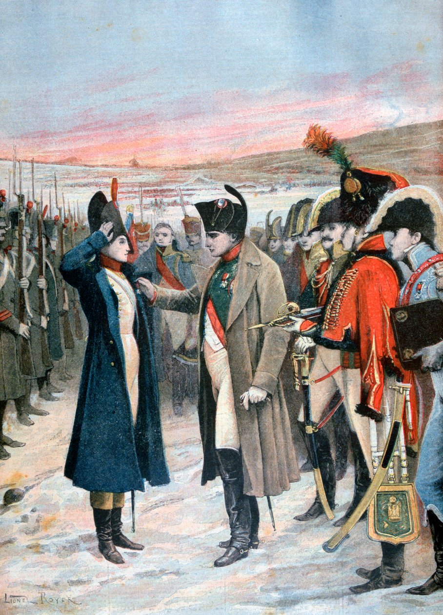 Napoleão apresentando a oficial Marie Schellinck com a Legião d&39;Honneur, 1808 1894 de Lionel Noel Royer