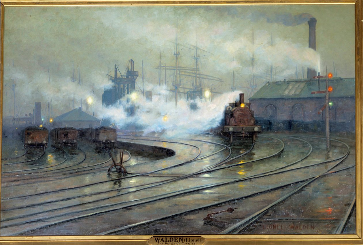 Vista de Cardiff Docks Painting de Lionel Walden (1861-1933) 1894 Sun. 1,27x1,93 m. Paris, Musee d