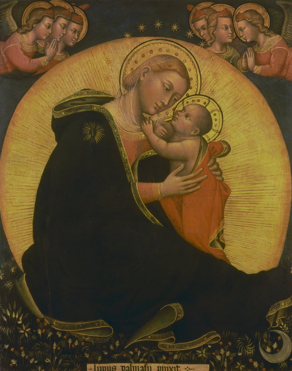 A Madona da Humildade, 1390-1400 (têmpera sobre tela) de Lippo di Dalmasio