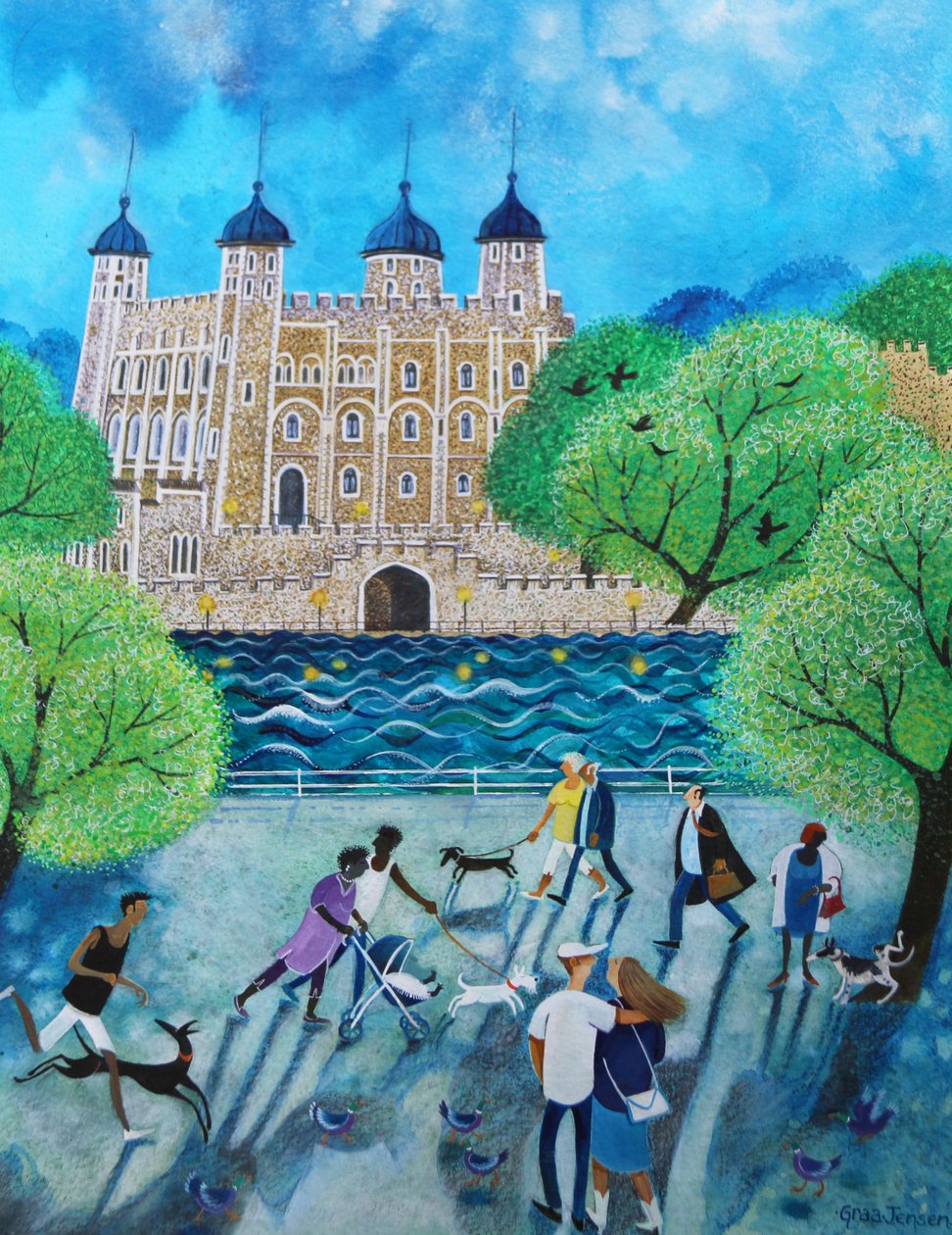 Torre de Londres 2018 (acrílicos sobre papel) de Lisa Graa Jensen