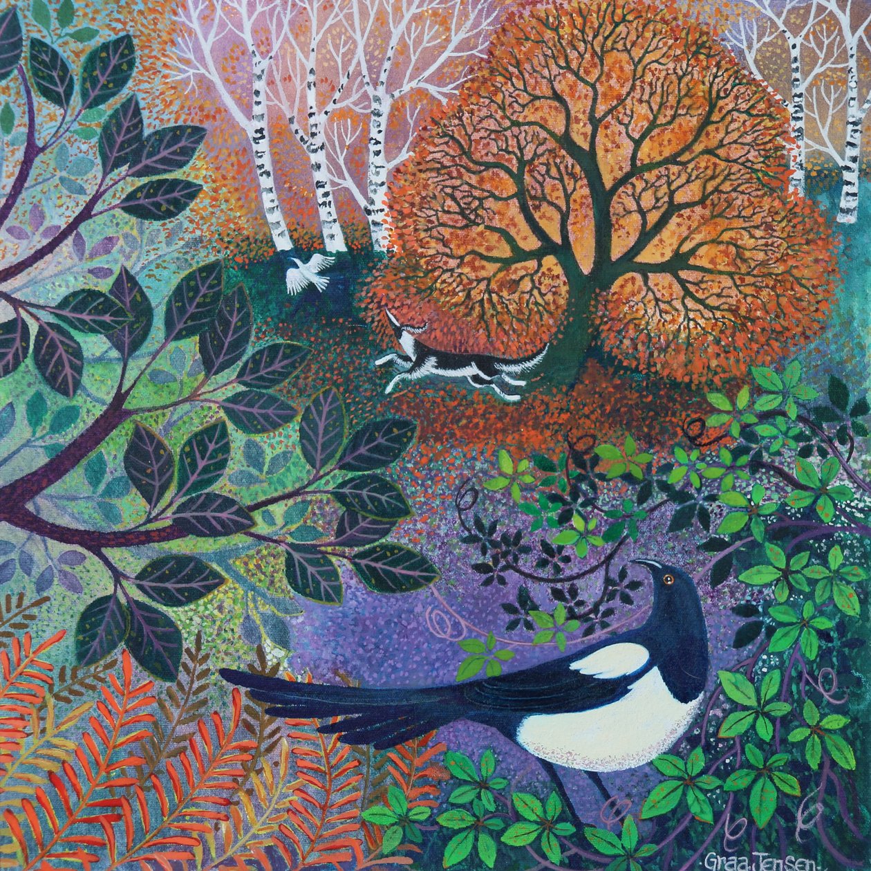 Birdseye View, 2024 (acrílicos sobre linho) de Lisa Graa Jensen
