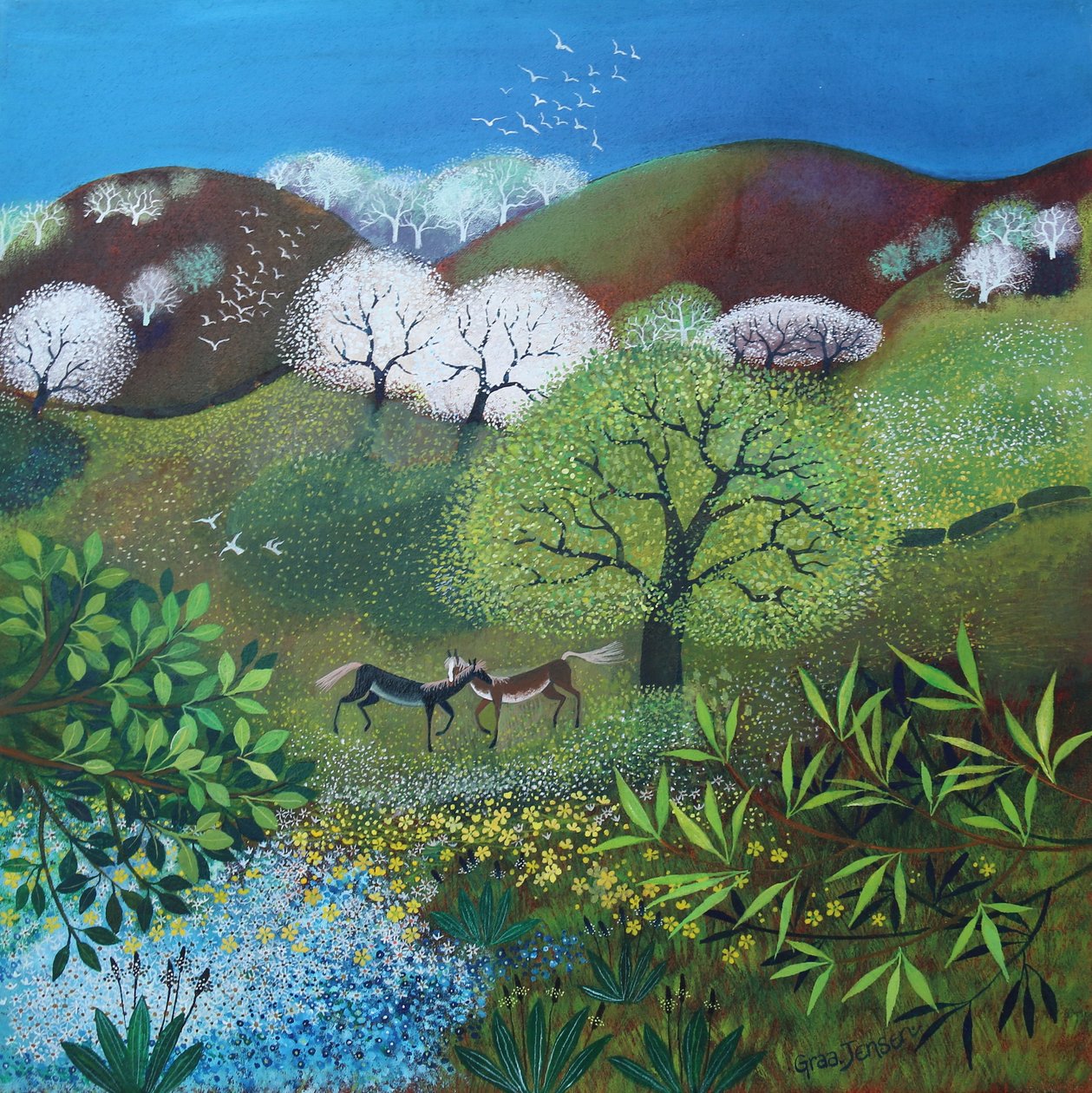 Explosão da primavera, 2025 (acrílico sobre tela) de Lisa Graa Jensen