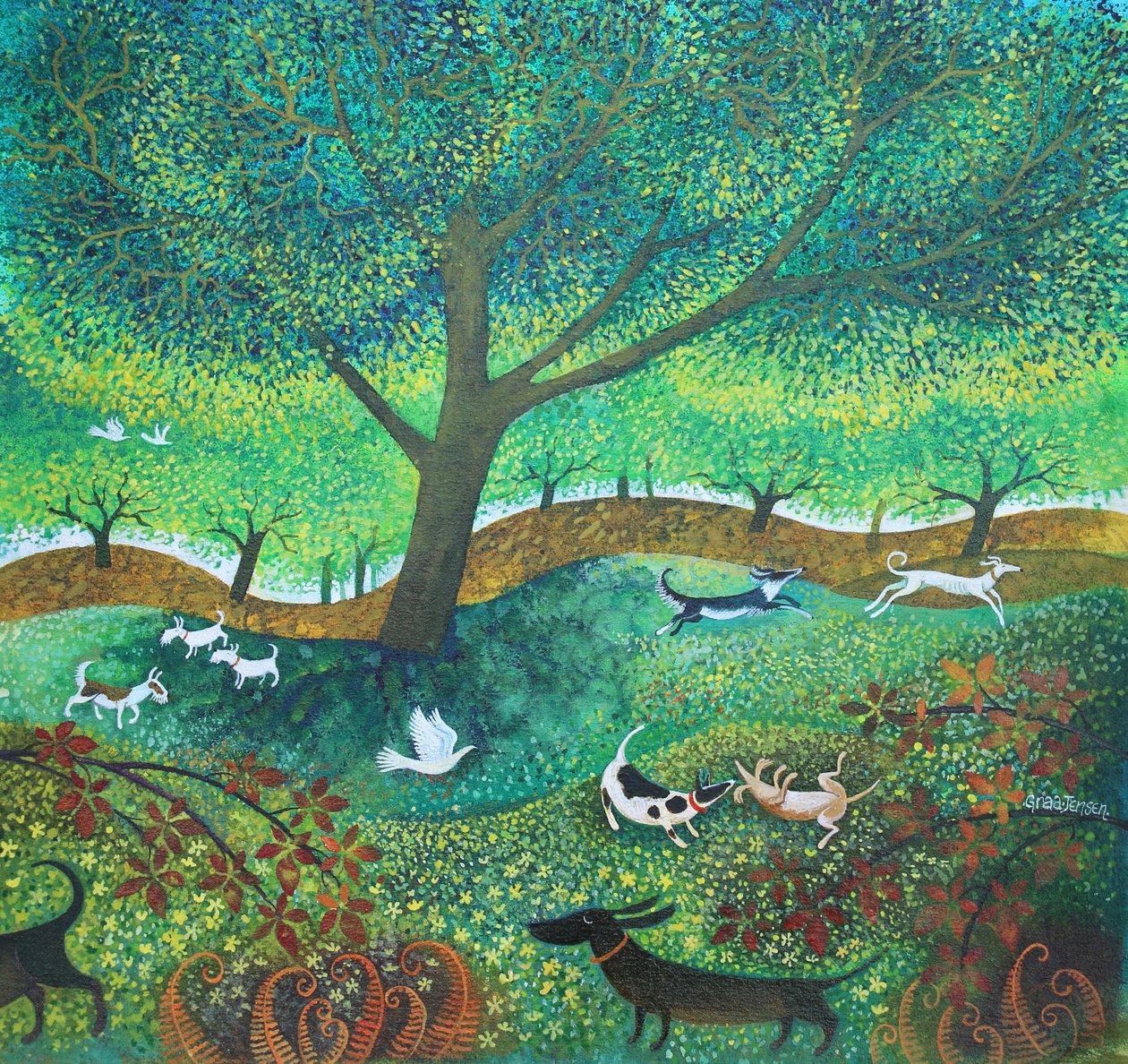 Dias de cão, 2024 (acrílicos sobre linho) de Lisa Graa Jensen