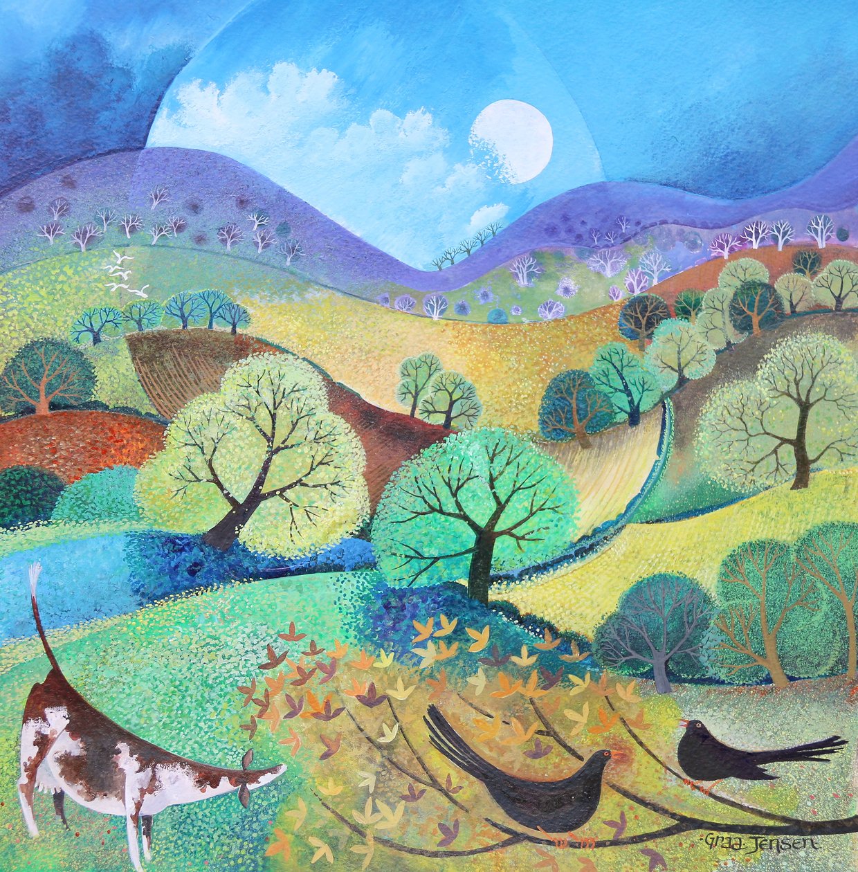 English Meadow 2019 (acrílicos sobre papel ) de Lisa Graa Jensen