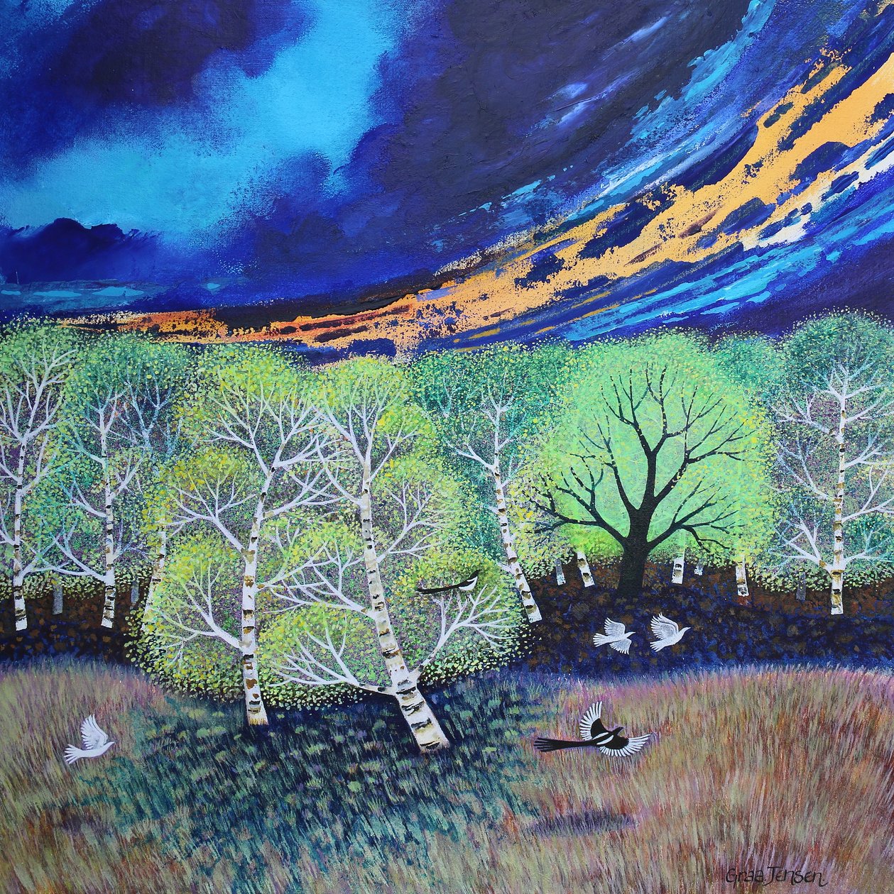 Evening Sky, 2023 (acrílico sobre tela) de Lisa Graa Jensen