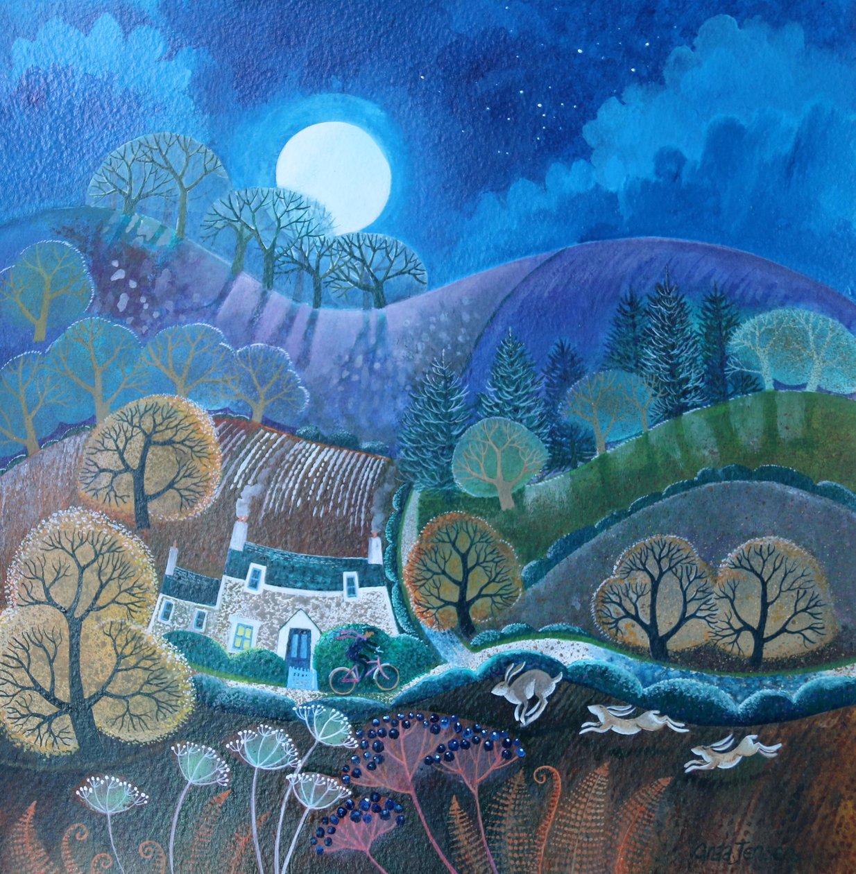 Primeiro Frost, 2017, (tintas acrílicas sobre papel) de Lisa Graa Jensen