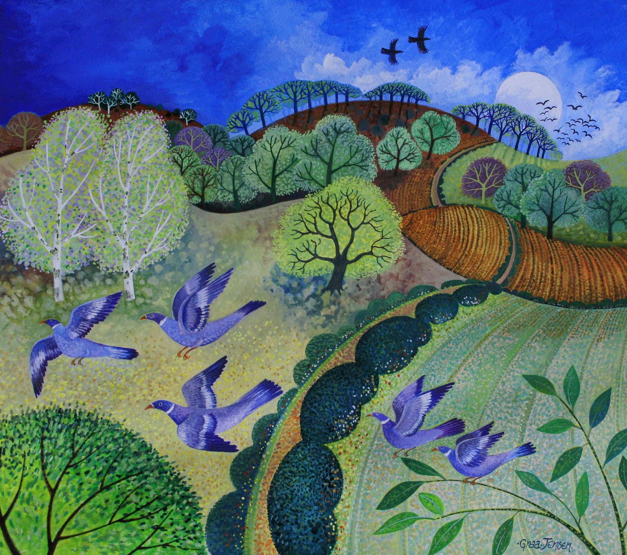 Flight,2009,(acrílicos sobre papel) de Lisa Graa Jensen