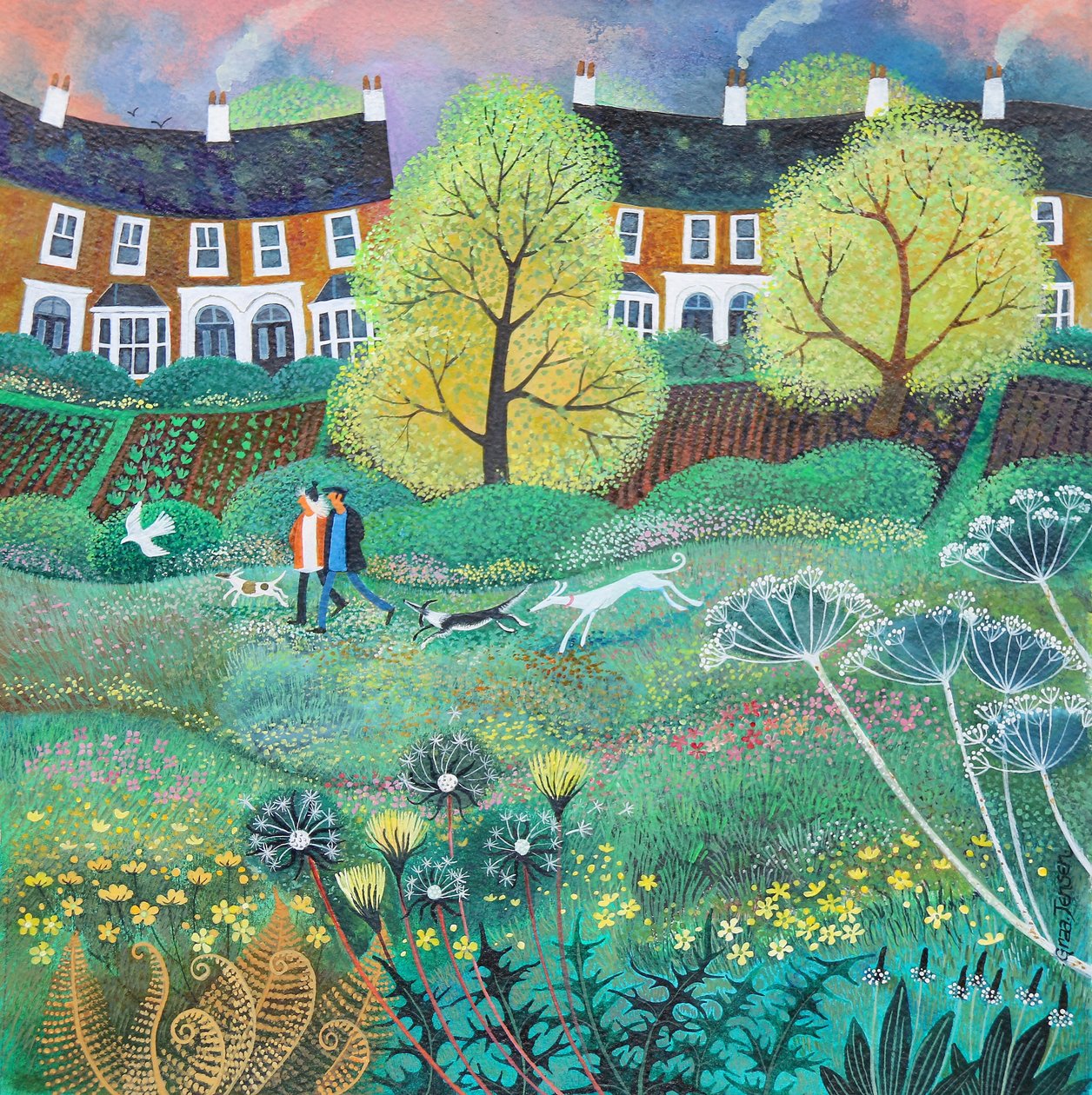 Cinto verde, 2019,(acrílicos sobre papel ) de Lisa Graa Jensen