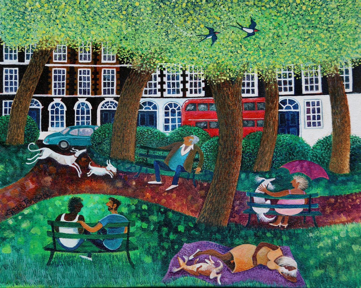 London Park, 2022 (acrílicos sobre linho) de Lisa Graa Jensen