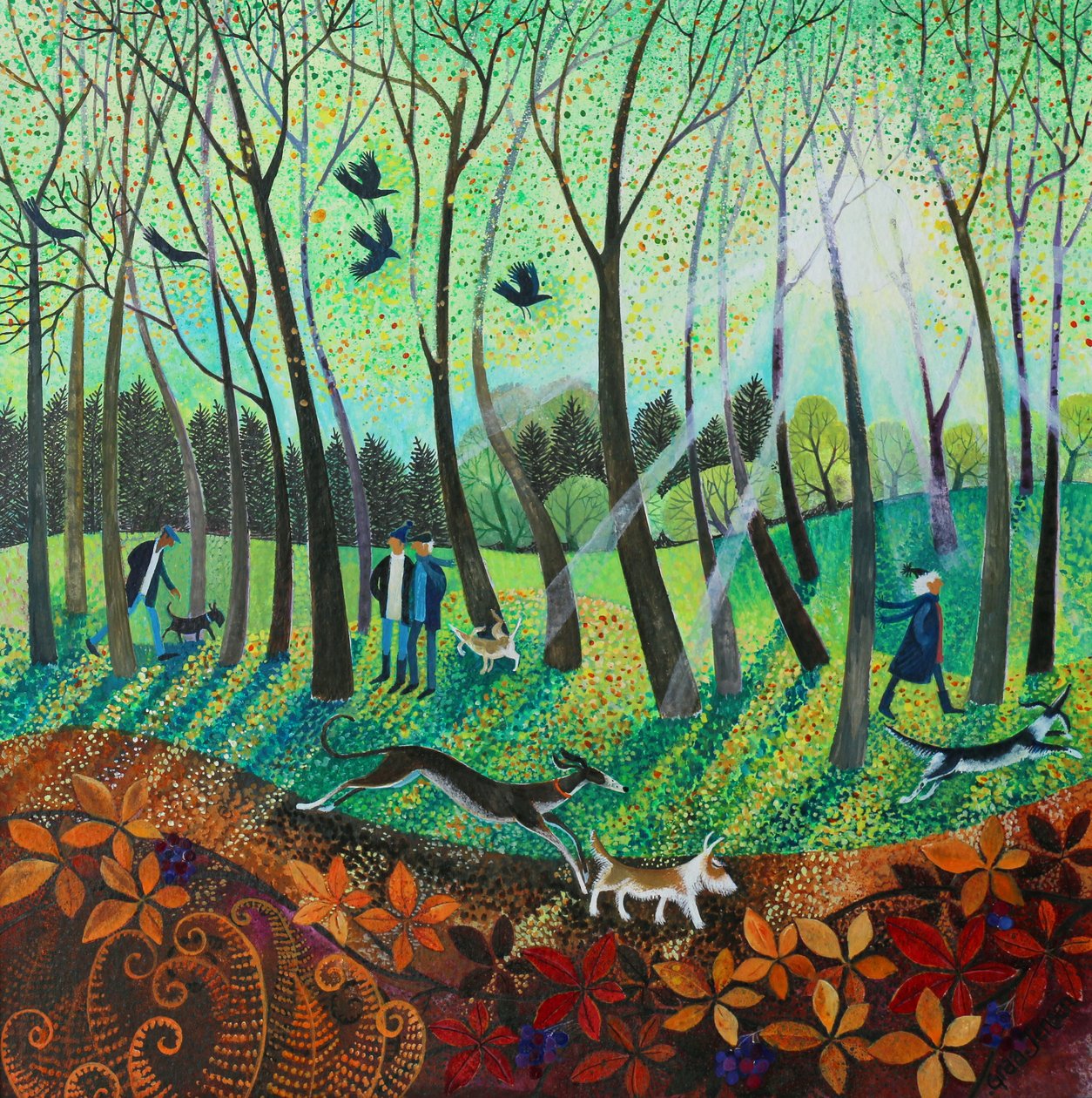 Morning Rays, 2016, (tintas acrílicas sobre papel) de Lisa Graa Jensen