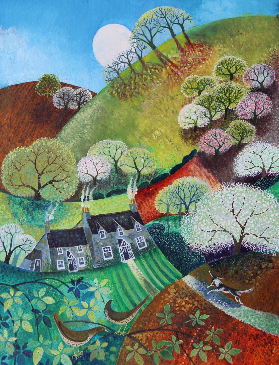 Quase na primavera de 2021, (acrílico sobre papel) de Lisa Graa Jensen