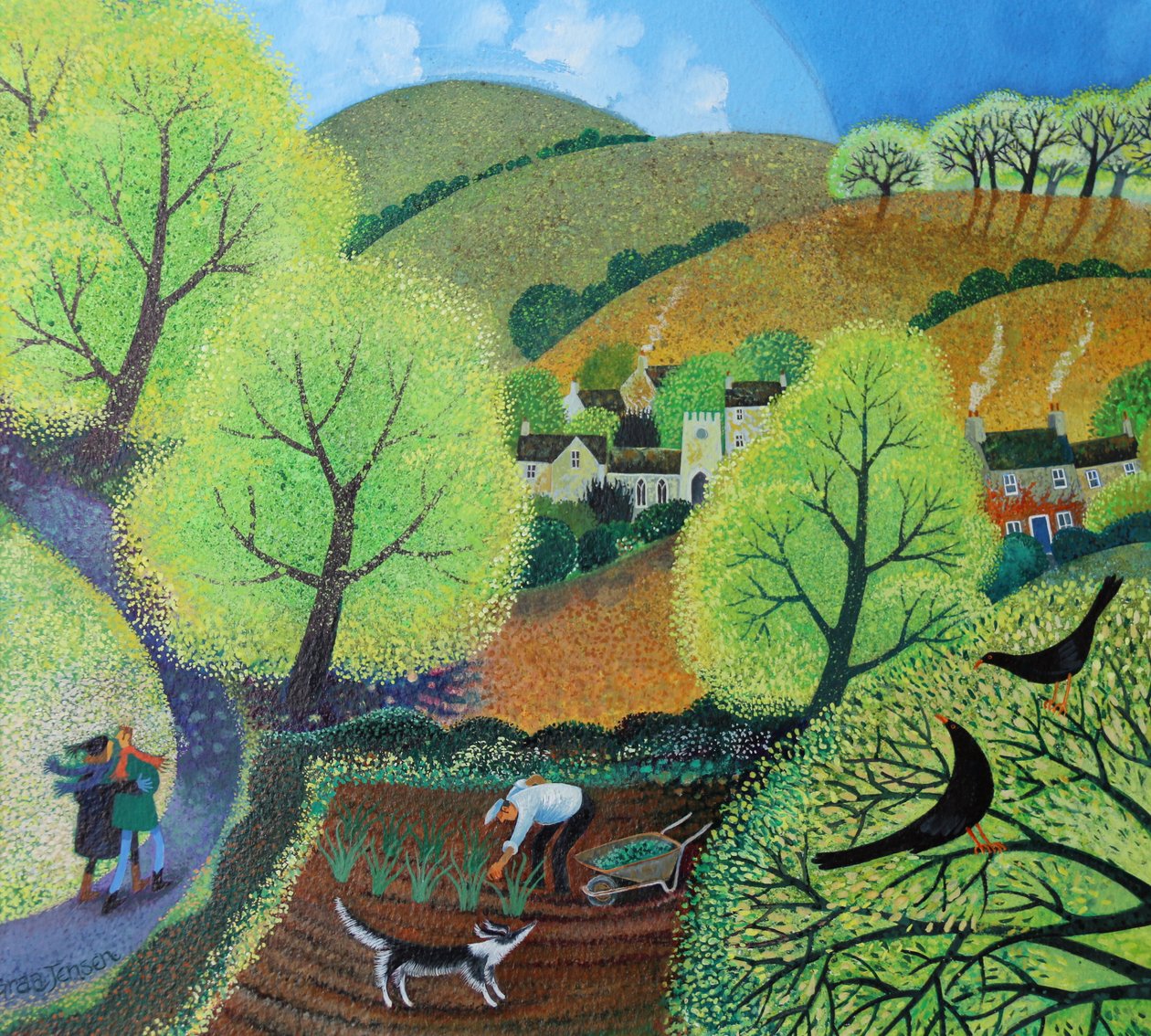 Fora para um passeio, 2016 (tintas acrílicas em papel) de Lisa Graa Jensen