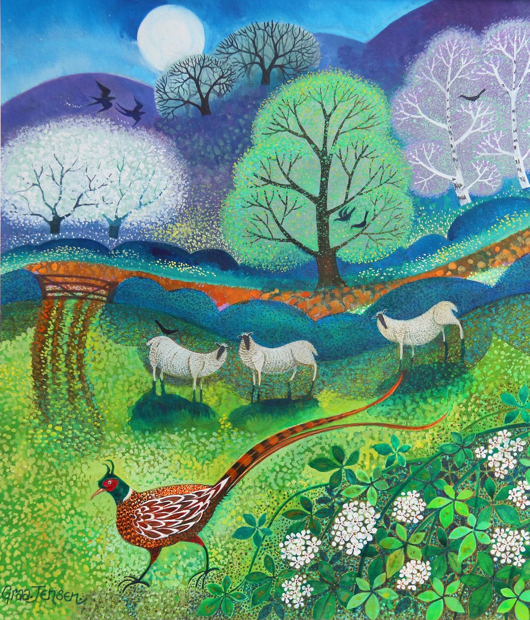 Percy Pheasant, 2020,(acrílicos sobre papel) de Lisa Graa Jensen