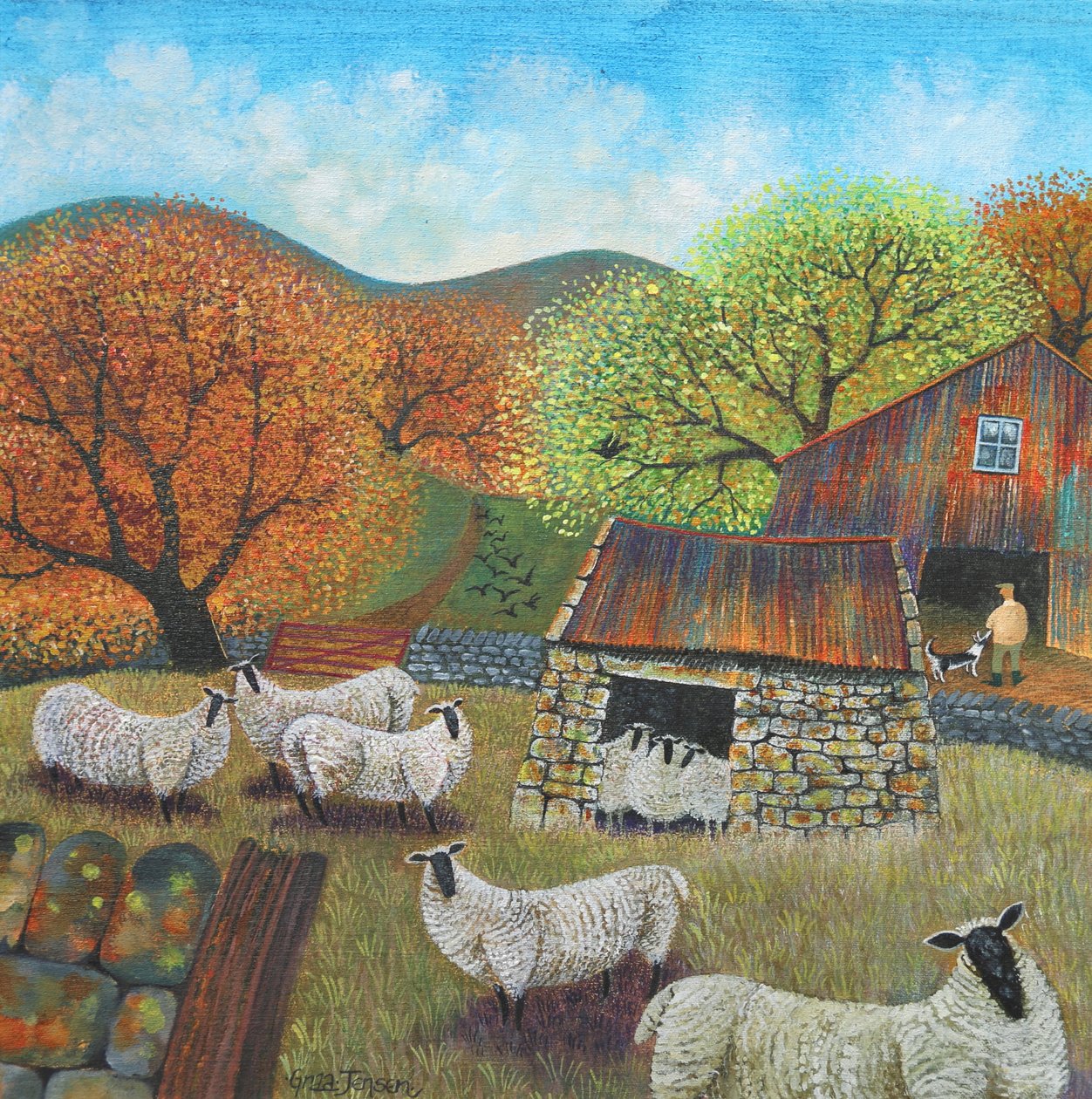 Sheep Hut, 2022 (acrílicos sobre linho) de Lisa Graa Jensen