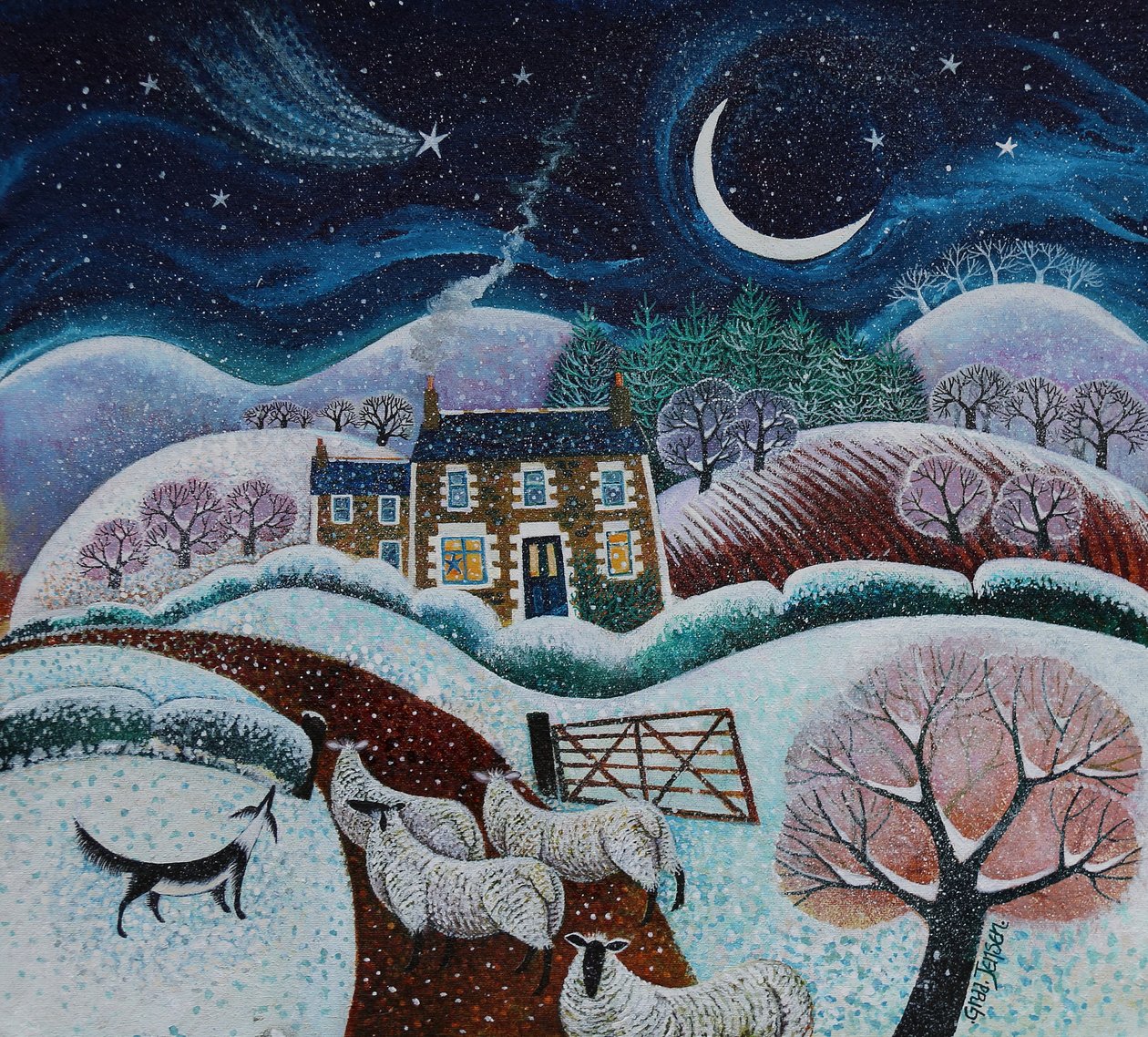 Shooting Star, 2022,(acrílicos sobre linho) de Lisa Graa Jensen