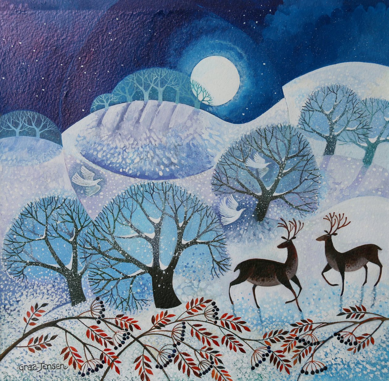 Terra Nevada, 2017, (tintas acrílicas sobre papel) de Lisa Graa Jensen