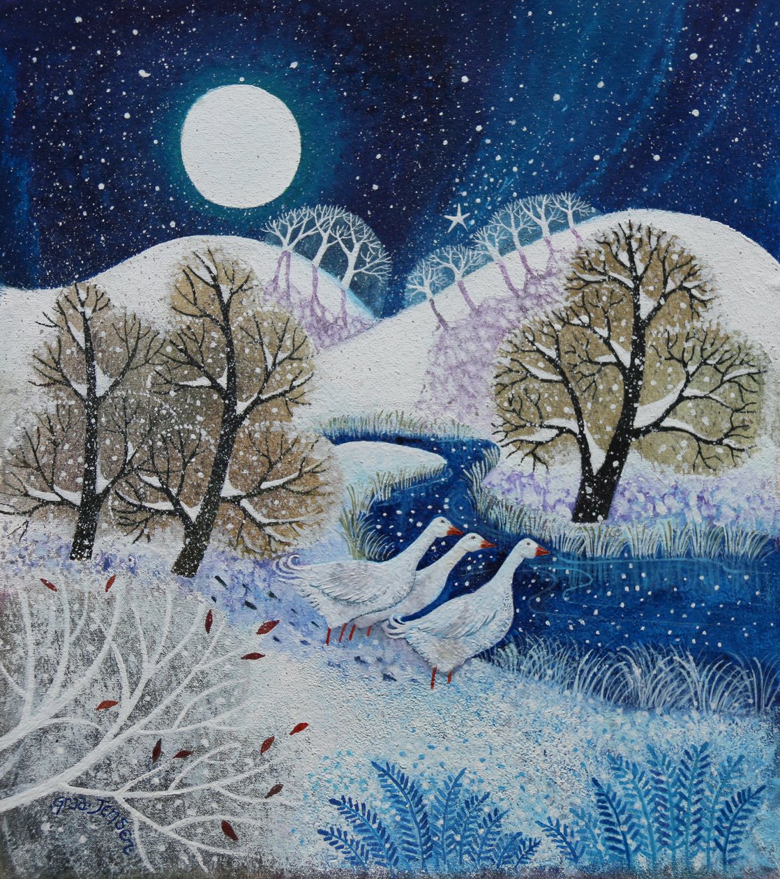 Snowy Silence,2021,(acrílicos sobre tela) de Lisa Graa Jensen