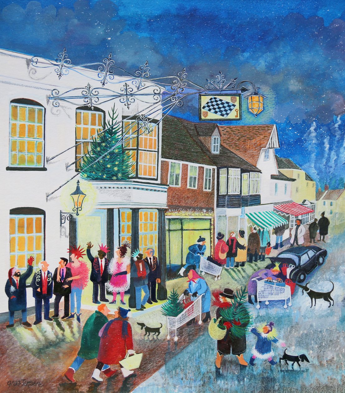 The Checkers Inn, 1998, (mídia mista em papel) de Lisa Graa Jensen