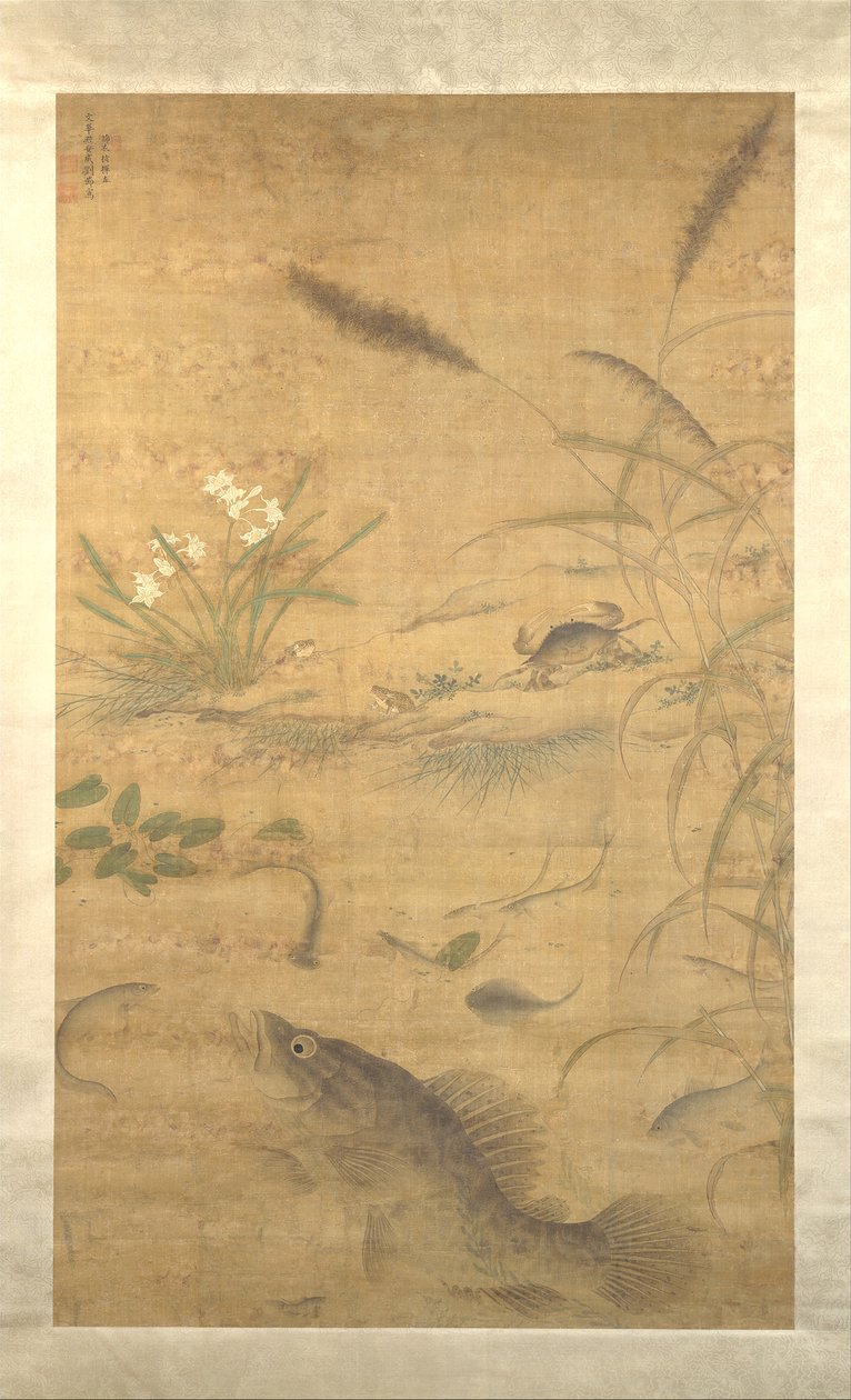 Flores, peixes e caranguejos, meados do século XVI. de Liu Jie