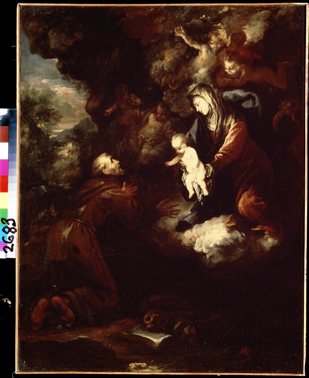 "A visão de São Francisco de Assis" Pintura de Lieven Mehus (ca. 1630-1691) Museu Pushkin do século XVII, Moscovo de Livio Mehus