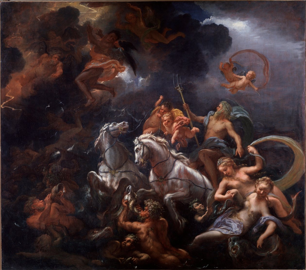 Neptuno e Anfitrito - óleo sobre tela de Livio Mehus
