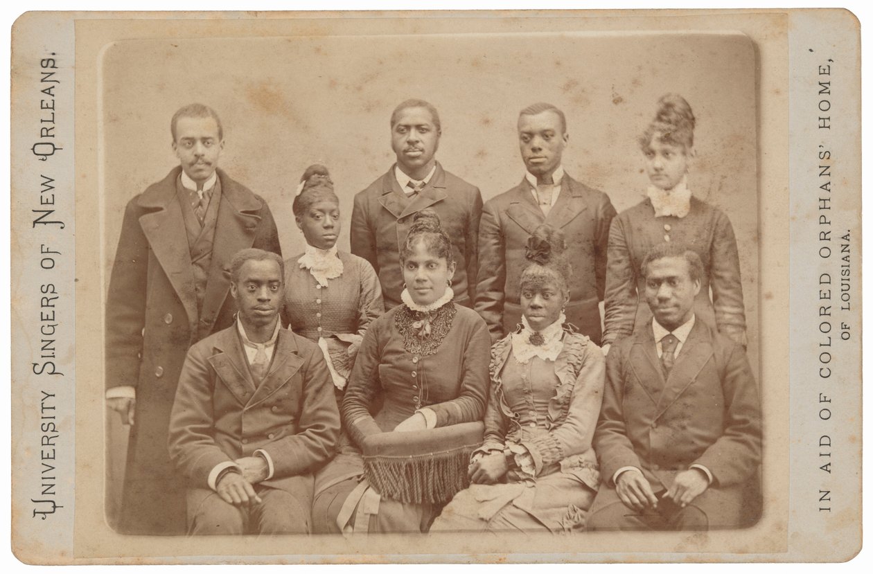 Cantores universitários de Nova Orleães, c. 1879 (foto) de Llewellyn A. Sawyer
