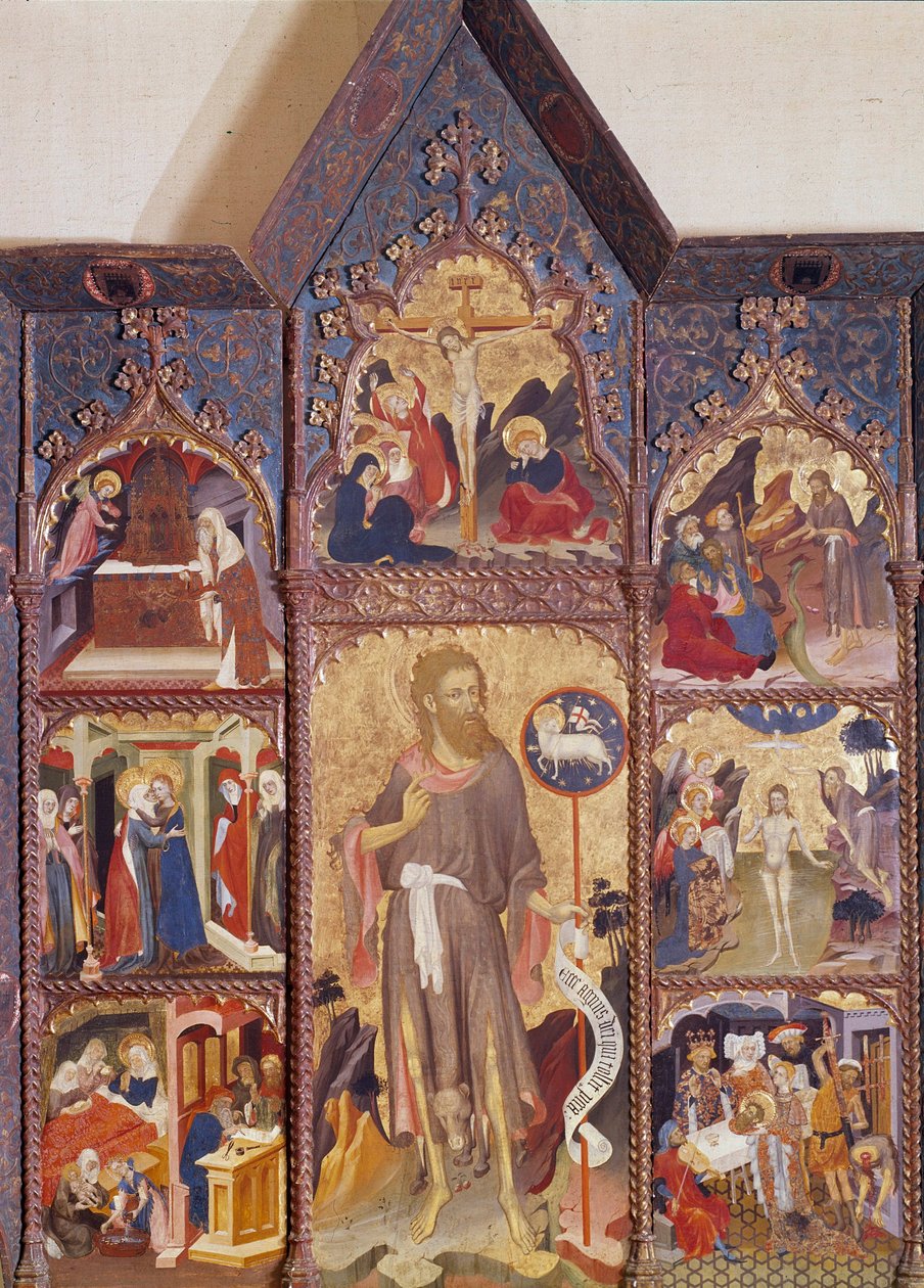 Altar de São João Baptista: cena da sua vida. Pintura de Luis Borrassa (1350-1424). Museu de Artes Decorativas, Paris de Lluís Borrassà