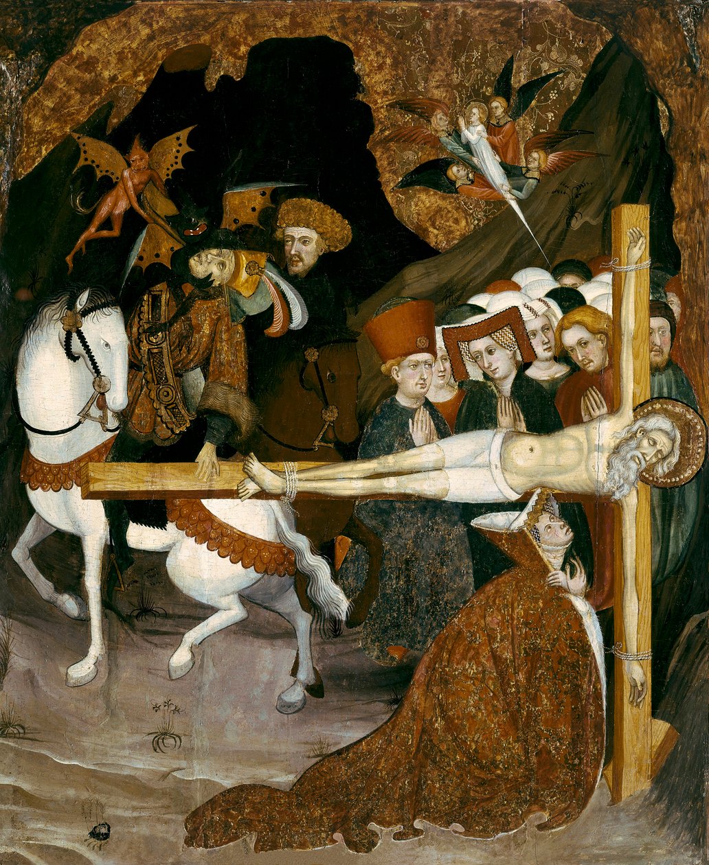 Crucificação de Santo André, o Apóstolo. Pintura de Lluis Borrassa (1360-1425) de Lluís Borrassà