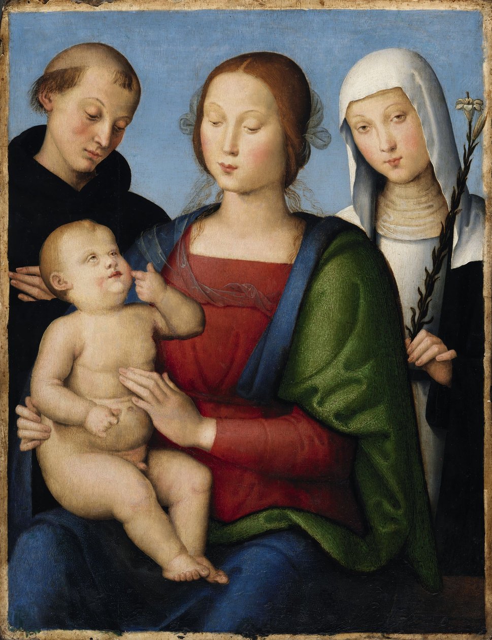 A Virgem e o Menino com os Santos Nicolau de Tolentino e Catarina de Siena de Lo Spagna