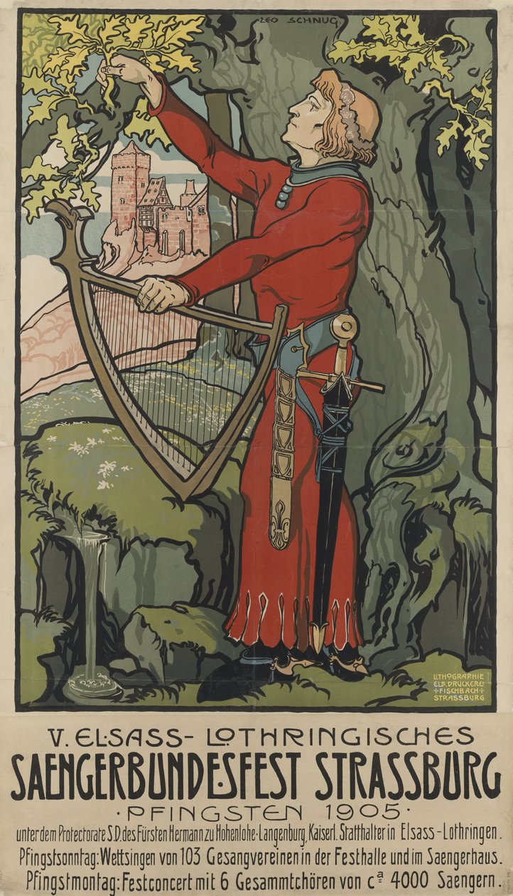 Festival de Cantores Saengerbundesfest Estrasburgo, 1905. de Léo Schnug