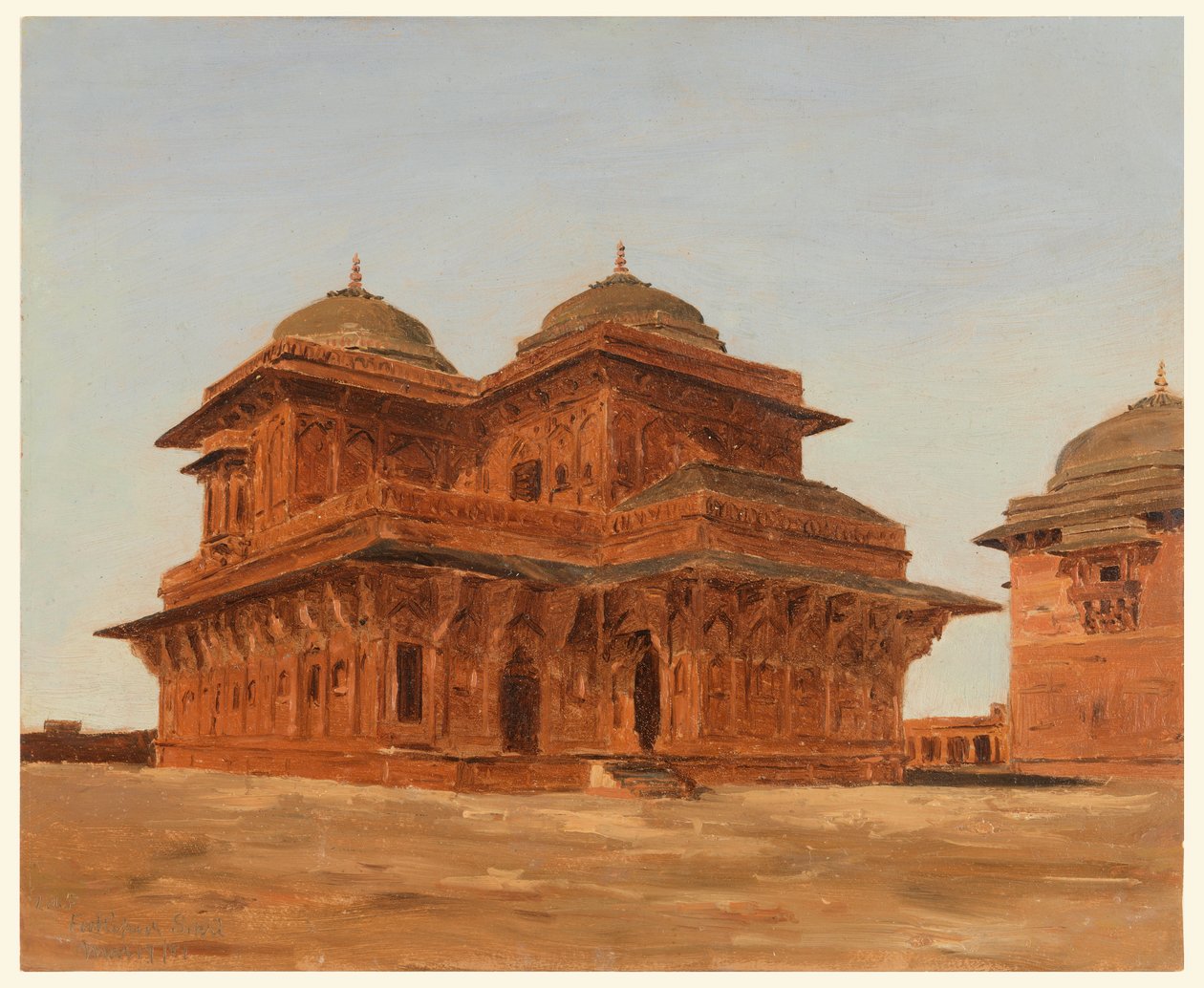 Desenho, Fatehpur Sikri, Palácio de Birbal, Índia, 19 de março de 1881 de Lockwood de Forest