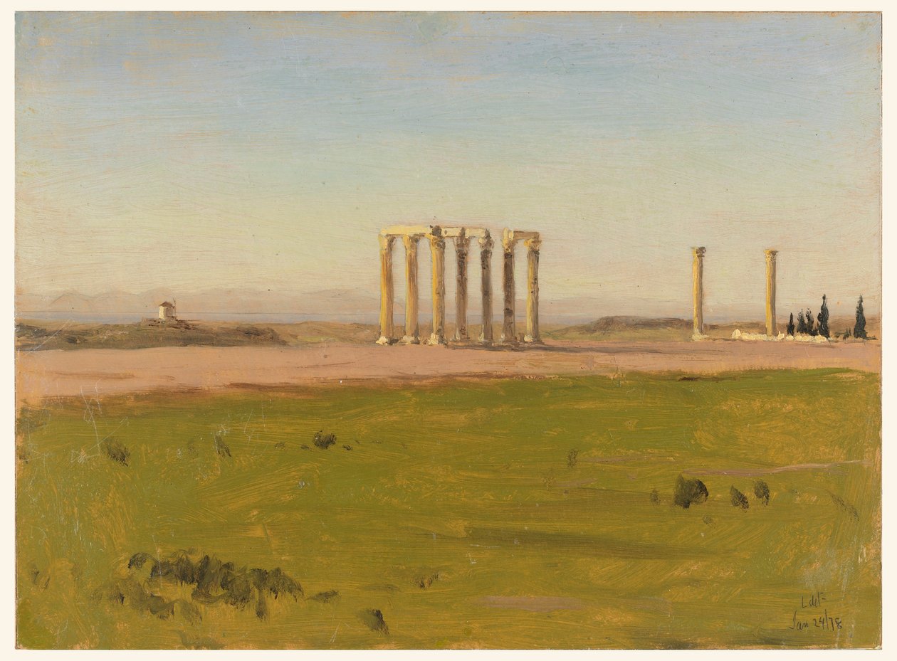 Desenho, Estudo de ruínas numa paisagem, 24 de janeiro de 1878 de Lockwood de Forest
