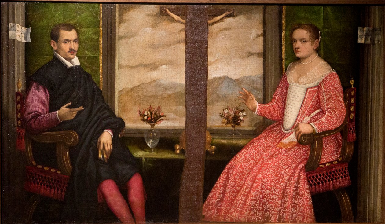Retrato de um jovem casal, século XVI (óleo sobre tela) de Lodewijk Toeput