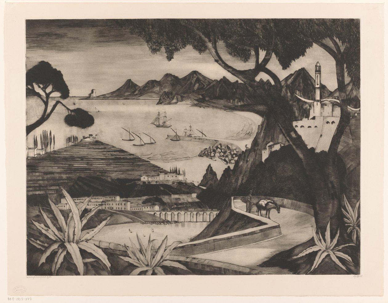 Paisagem montanhosa com baía na Córsega La Corse (título original) de Lodewijk Schelfhout (signed by artist)